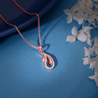 Rose Gold Specially You Pendant With Link Chain