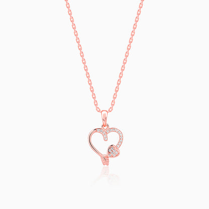 Rose Gold Best Love Pendant With Link Chain