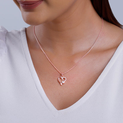 Rose Gold Best Love Pendant With Link Chain