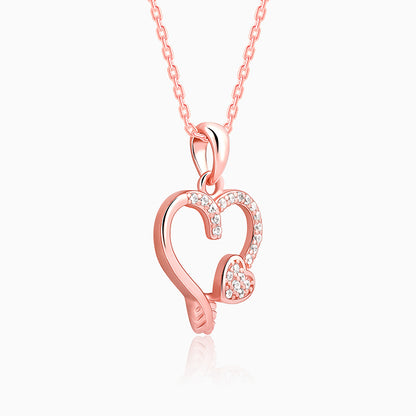 Rose Gold Best Love Pendant With Link Chain