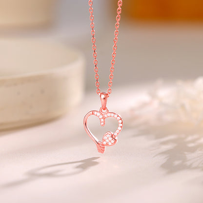 Rose Gold Best Love Pendant With Link Chain