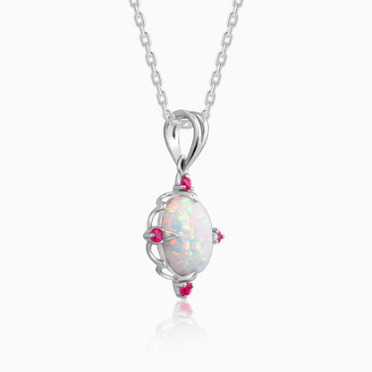 Silver Opal Dreams Pendant With Link Chain