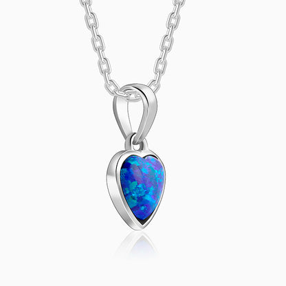 Silver Dreamy in Blue Pendant with Link Chain