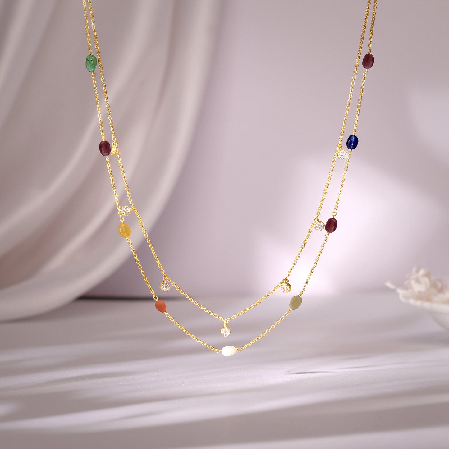 Golden Vivid Beaded Necklace