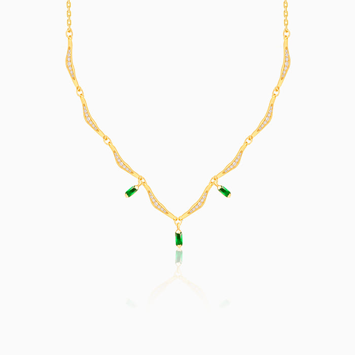 Golden Emerald Tranquility Necklace