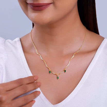 Golden Emerald Tranquility Necklace