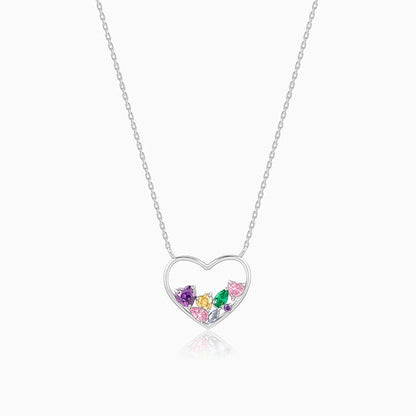 Silver Heart to Heart Necklace