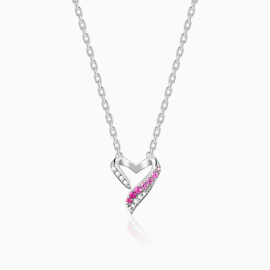 Silver Ombre Heart Necklace