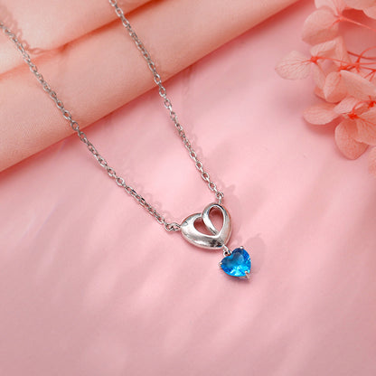 Silver Adore Love Pendant With Link Chain