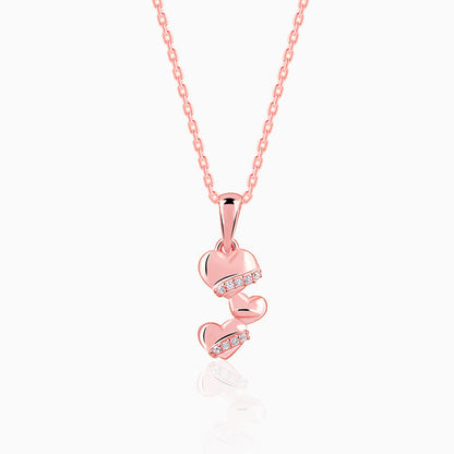 Rose Gold Cherished Sparkle Pendant With Link Chain