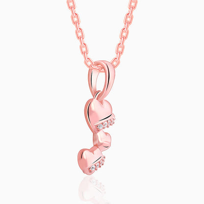 Rose Gold Cherished Sparkle Pendant With Link Chain