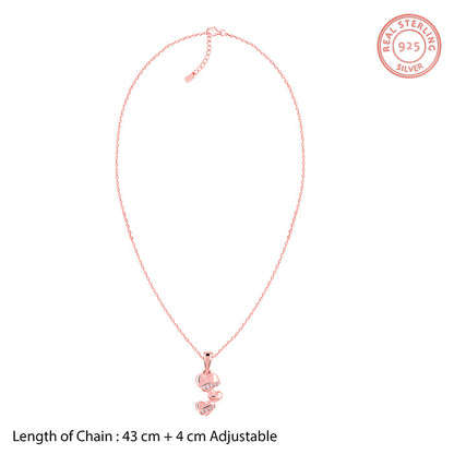 Rose Gold Cherished Sparkle Pendant With Link Chain