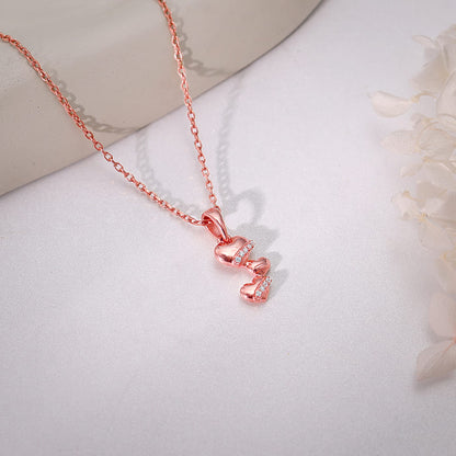 Rose Gold Cherished Sparkle Pendant With Link Chain