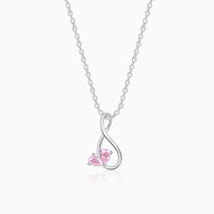 Silver Blush of Love Pendant With Link Chain