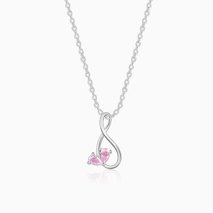 Silver Blush of Love Pendant With Link Chain