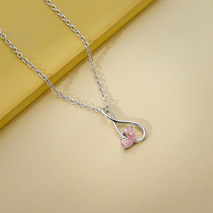 Silver Blush of Love Pendant With Link Chain