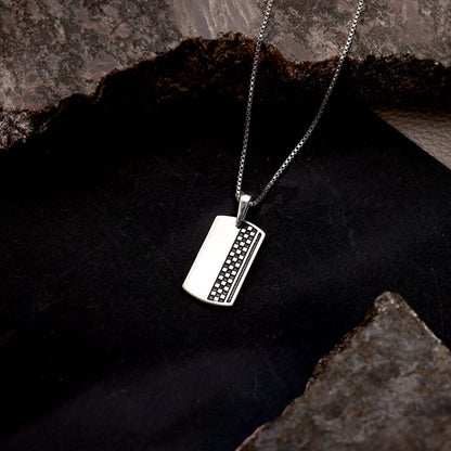 Oxidised Silver Admiring Pendant With Box chain