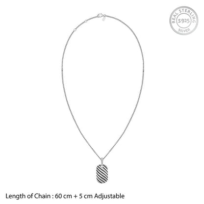 Oxidised Silver Stylish Pendant With Box Chain