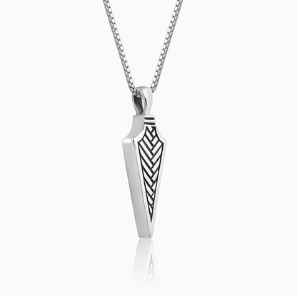 Oxidised Silver Arrow Pendant With Link Chain