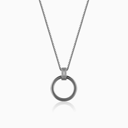 Black Rhodium Shadow Striker Pendant With Box Chain For Him