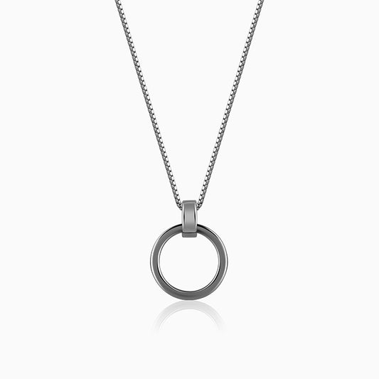 Black Rhodium Shadow Striker Pendant With Box Chain For Him