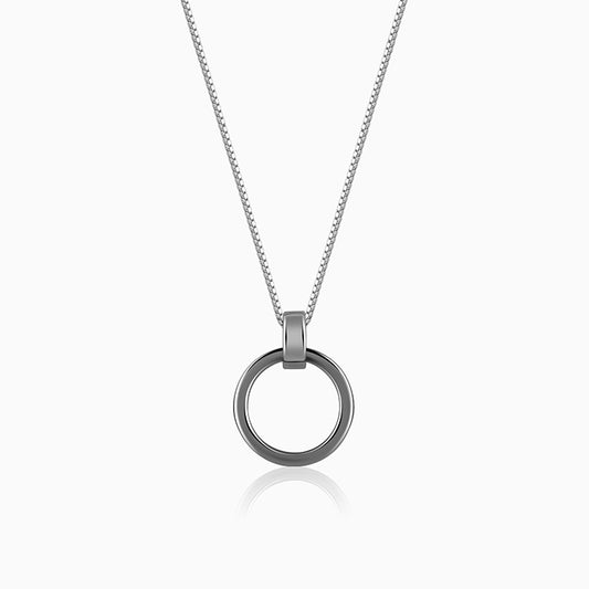 Black Rhodium Shadow Striker Pendant With Box Chain For Him