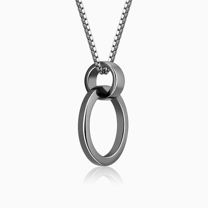 Black Rhodium Shadow Striker Pendant With Box Chain For Him