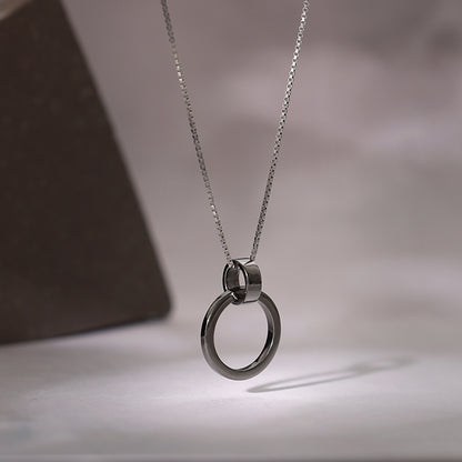 Black Rhodium Shadow Striker Pendant With Box Chain For Him