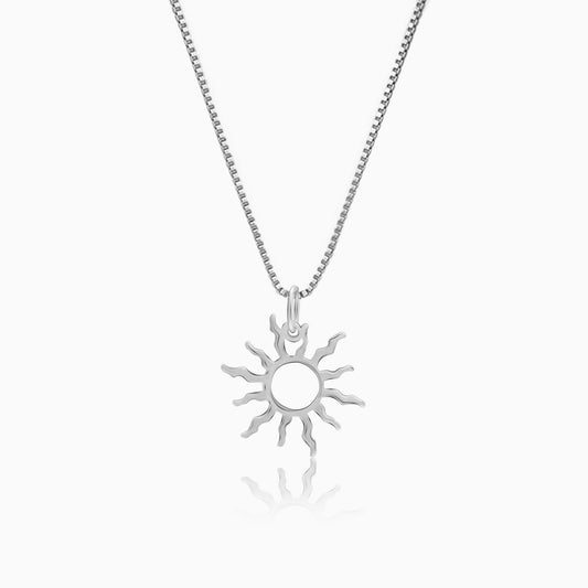 Silver Sunny Side Pendant With Link Chain for Him