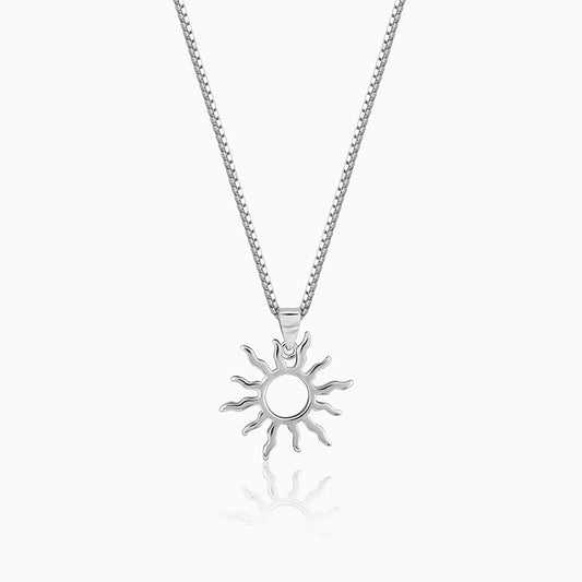 Silver Sunny Side Pendant With Link Chain For Him