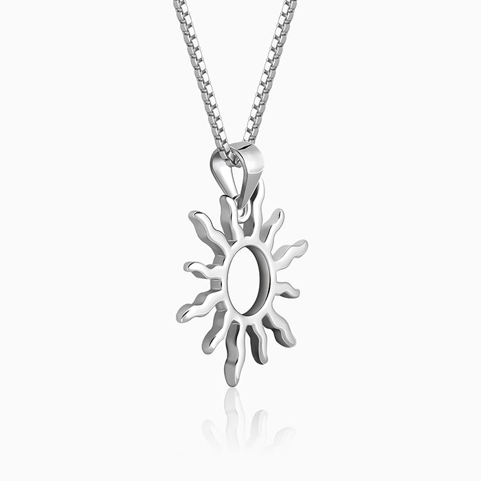 Silver Sunny Side Pendant With Link Chain For Him