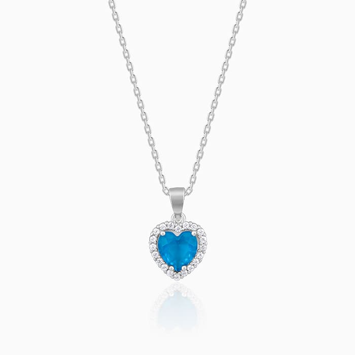 Silver Titanic Heart Of The Ocean Pendant With Link Chain