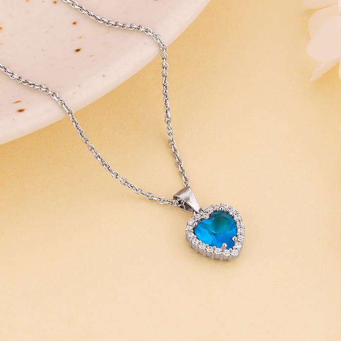 Buy Silver Titanic Heart Of The Ocean Pendant With Link Chain at Best Price GIVA Jewellery