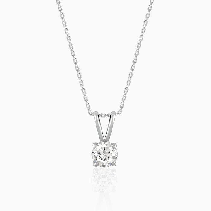 Anushka Sharma Silver Zircon Pendant with Link Chain