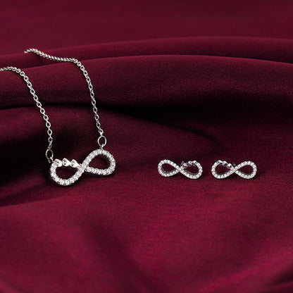 Silver Infinity Heart Set