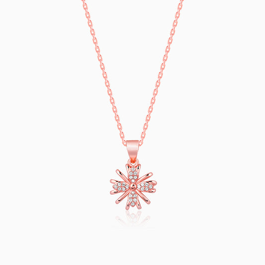 Rose Gold Floral Dreams Pendant With Link Chain