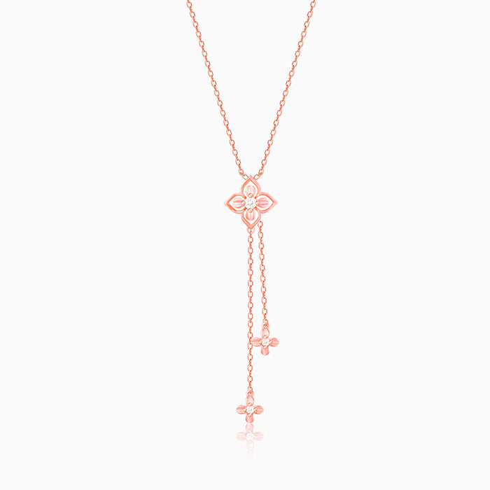 Rose Gold Artsy Floral Necklace