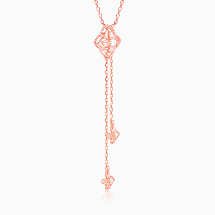 Rose Gold Artsy Floral Necklace