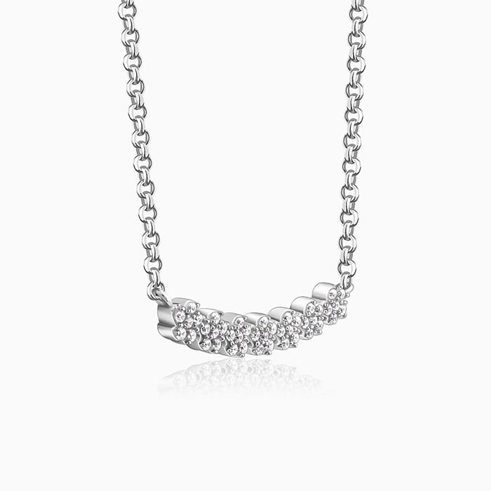 Anushka Sharma Silver Blooming Flower Necklace