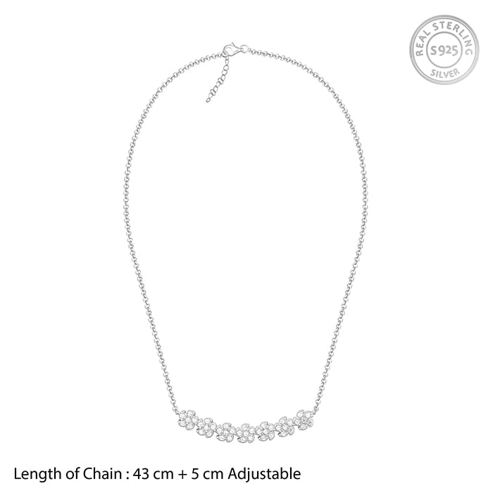 Anushka Sharma Silver Blooming Flower Necklace