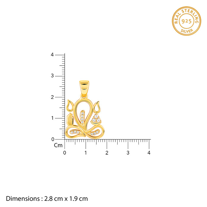 Golden Gleaming Ganesha Pendant With Link Chain For Him