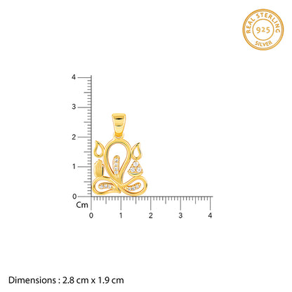 Golden Gleaming Ganesha Pendant With Link Chain For Him