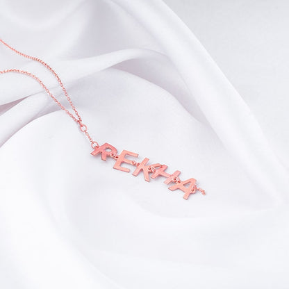 Rose Gold Personalised Name Y-necklace