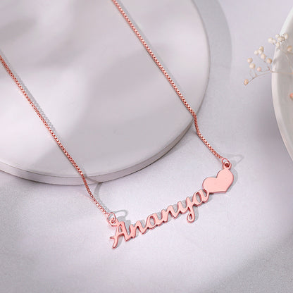 Rose Gold Personalised Love Pendant