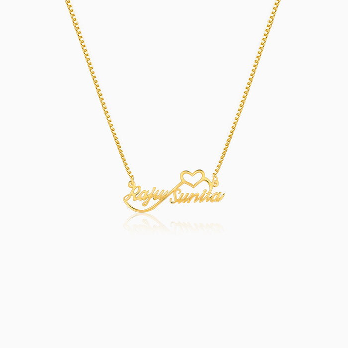 Golden Personalised Infinite Love Pendant