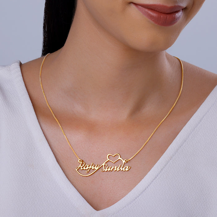 Golden Personalised Infinite Love Pendant