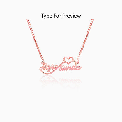 Rose Gold Personalised Infinite Love Pendant