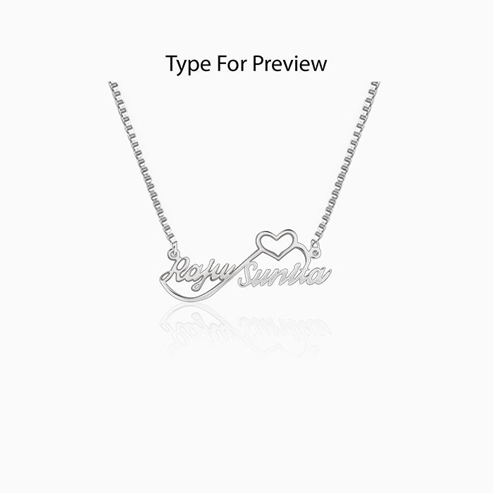 Silver Personalised Infinite Love Pendant