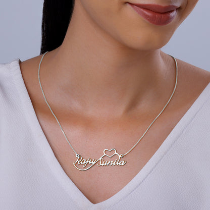 Silver Personalised Infinite Love Pendant