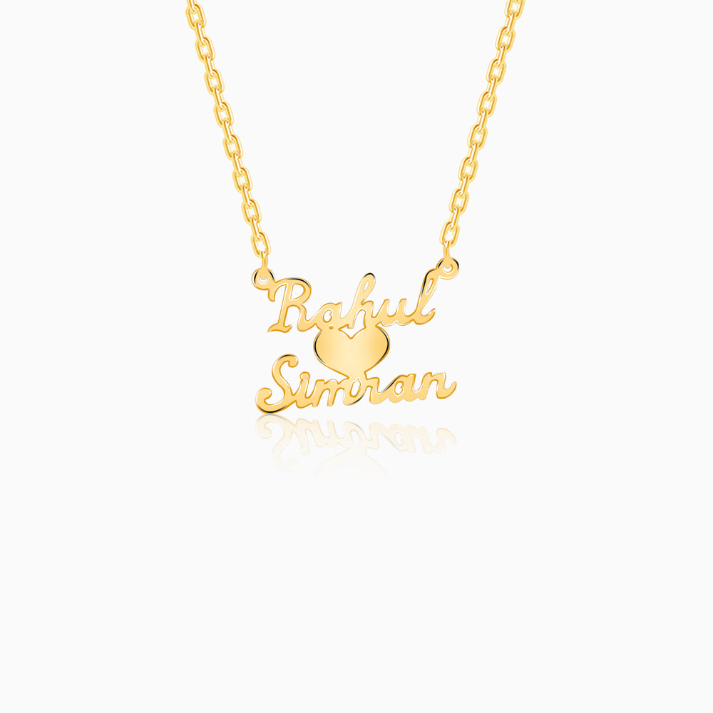 Golden Personalised We Two Pendant